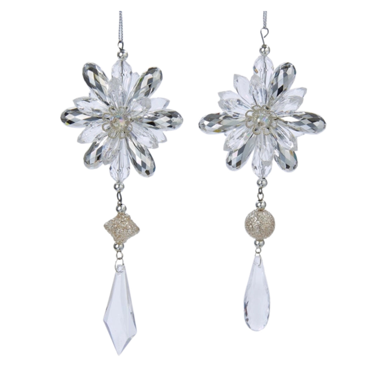 Dara Clear & Silver Jewelry Ornaments (Case of 12) 6.1"