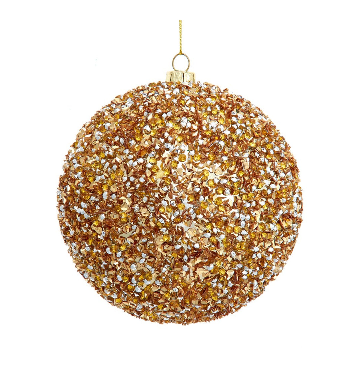 Brady Gold Bead Ball Ornaments (Set of 6)
