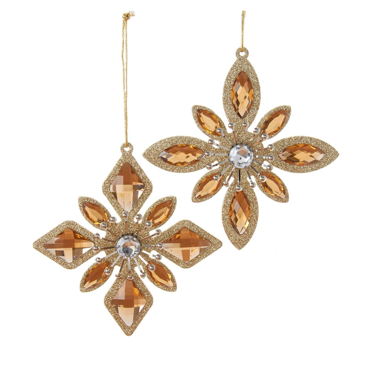 Devereaux Gold Jewel Snowflake Ornaments (Set of 24)