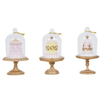3 Asst., Cakes W/ Base & Glass Cloche