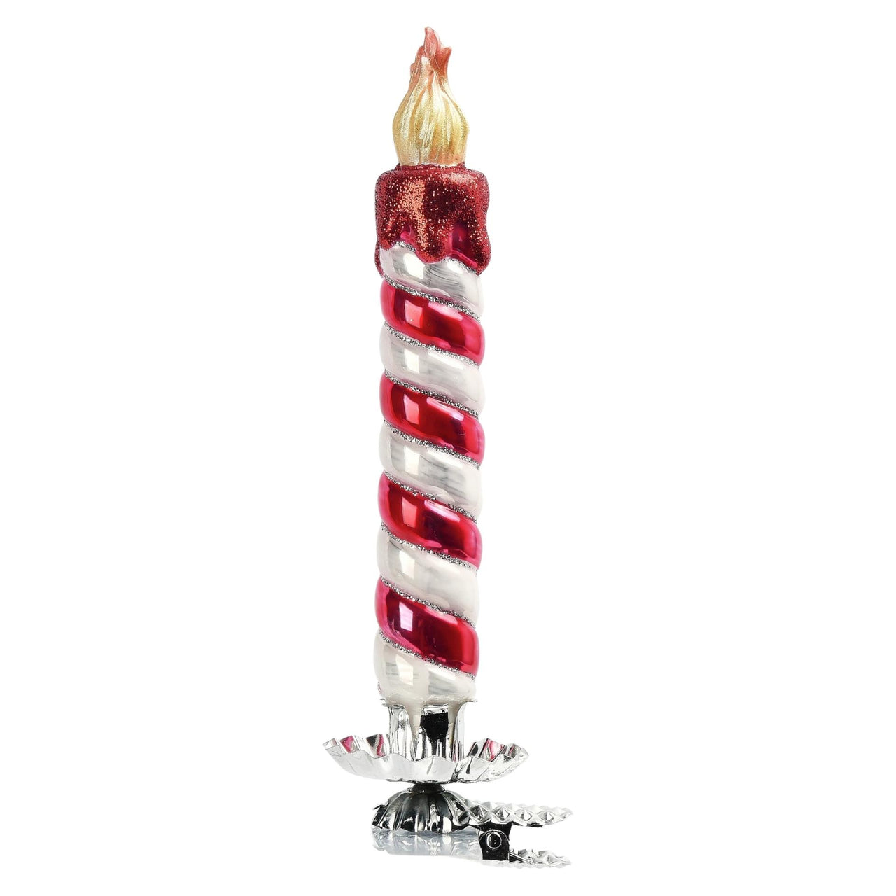 Xmas Candle W/ Flame Clip