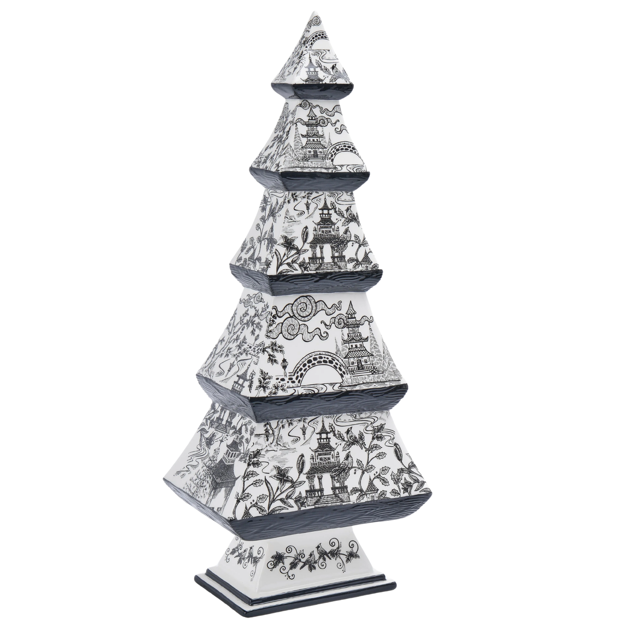 Xmas Tree W/ Ancient Chinese Architecture Decal
