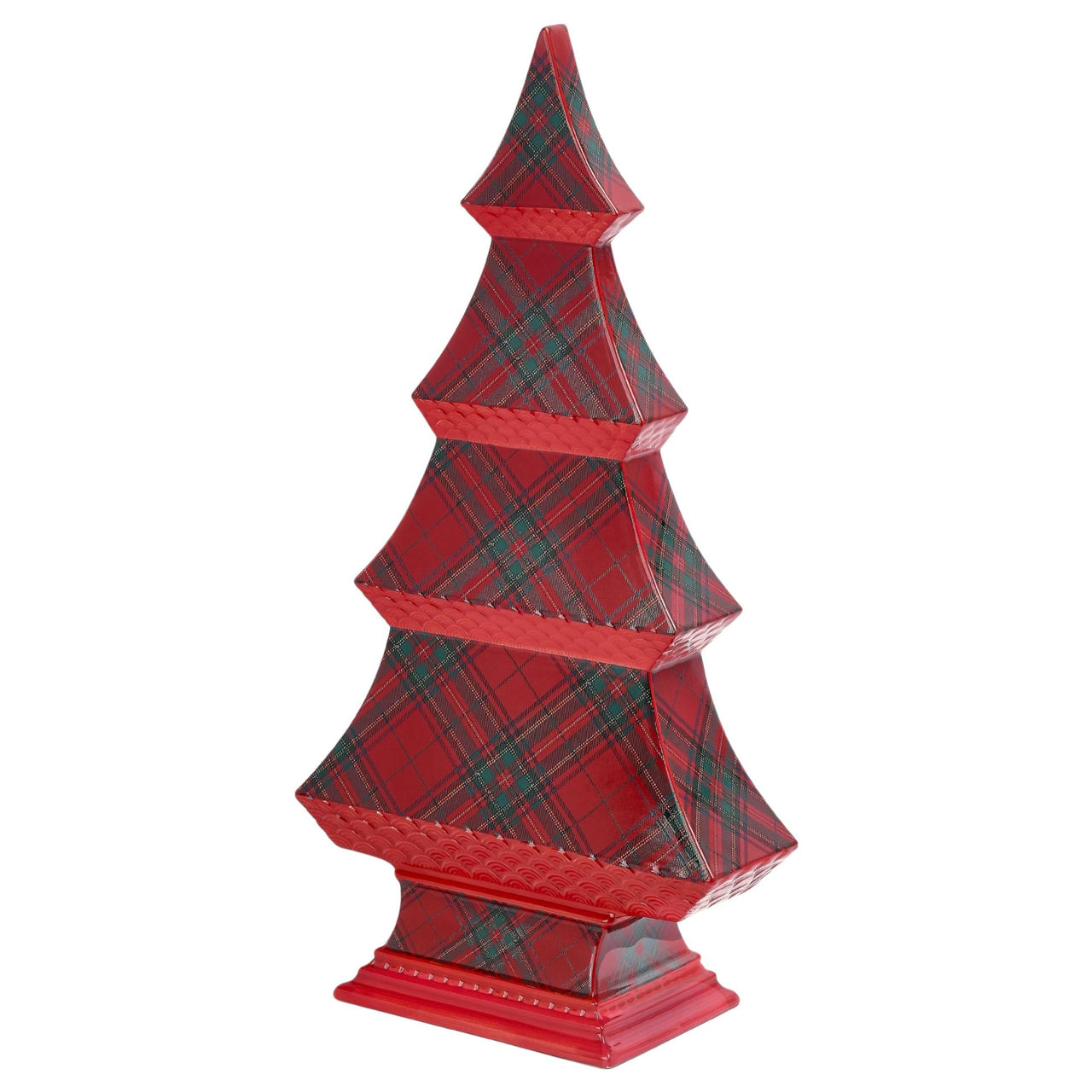 Pagoda-Shaped Tree With Tartan Decal