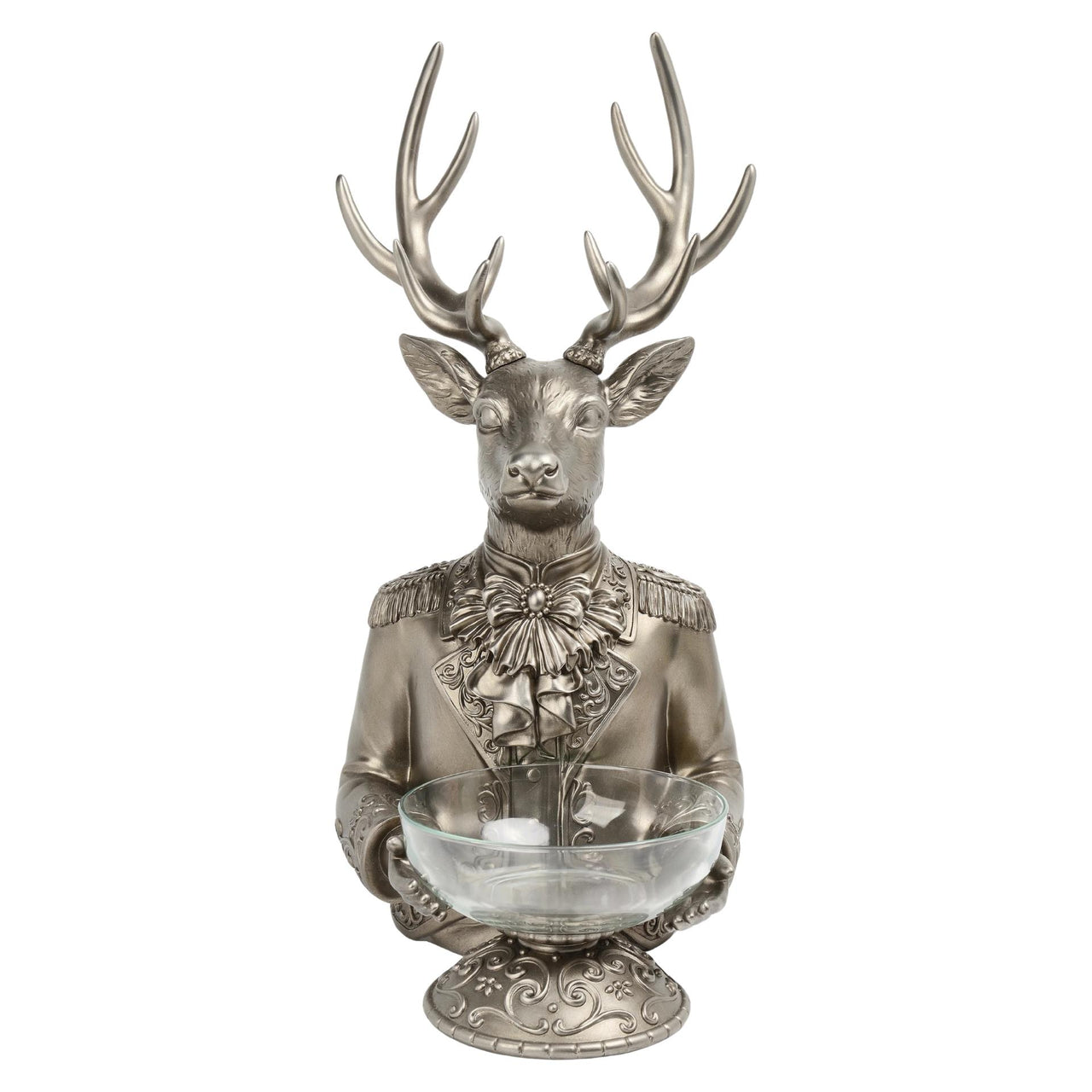 Deer W/ Glass Bowl