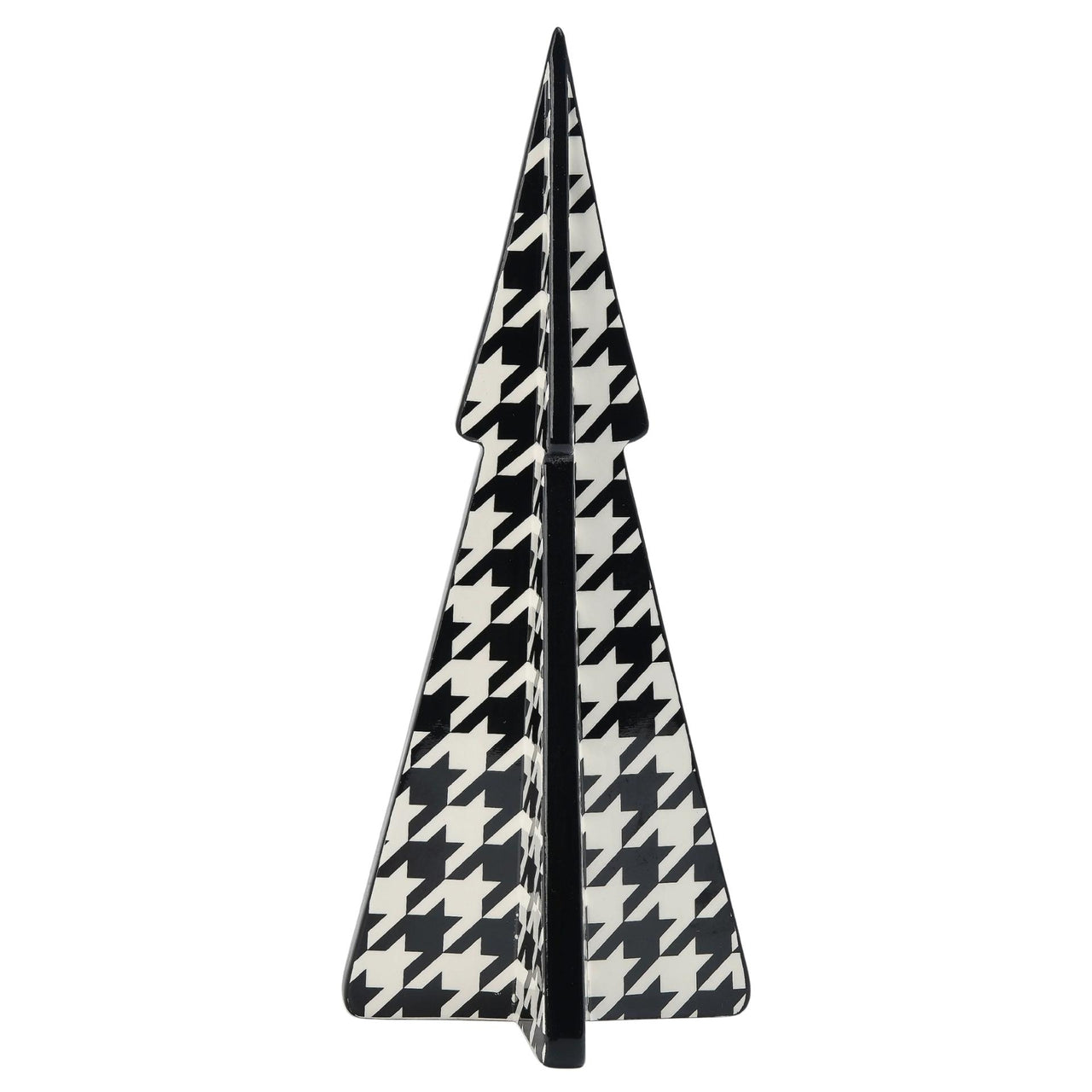 Lg. Xmas Tree With Houndstooth Decal