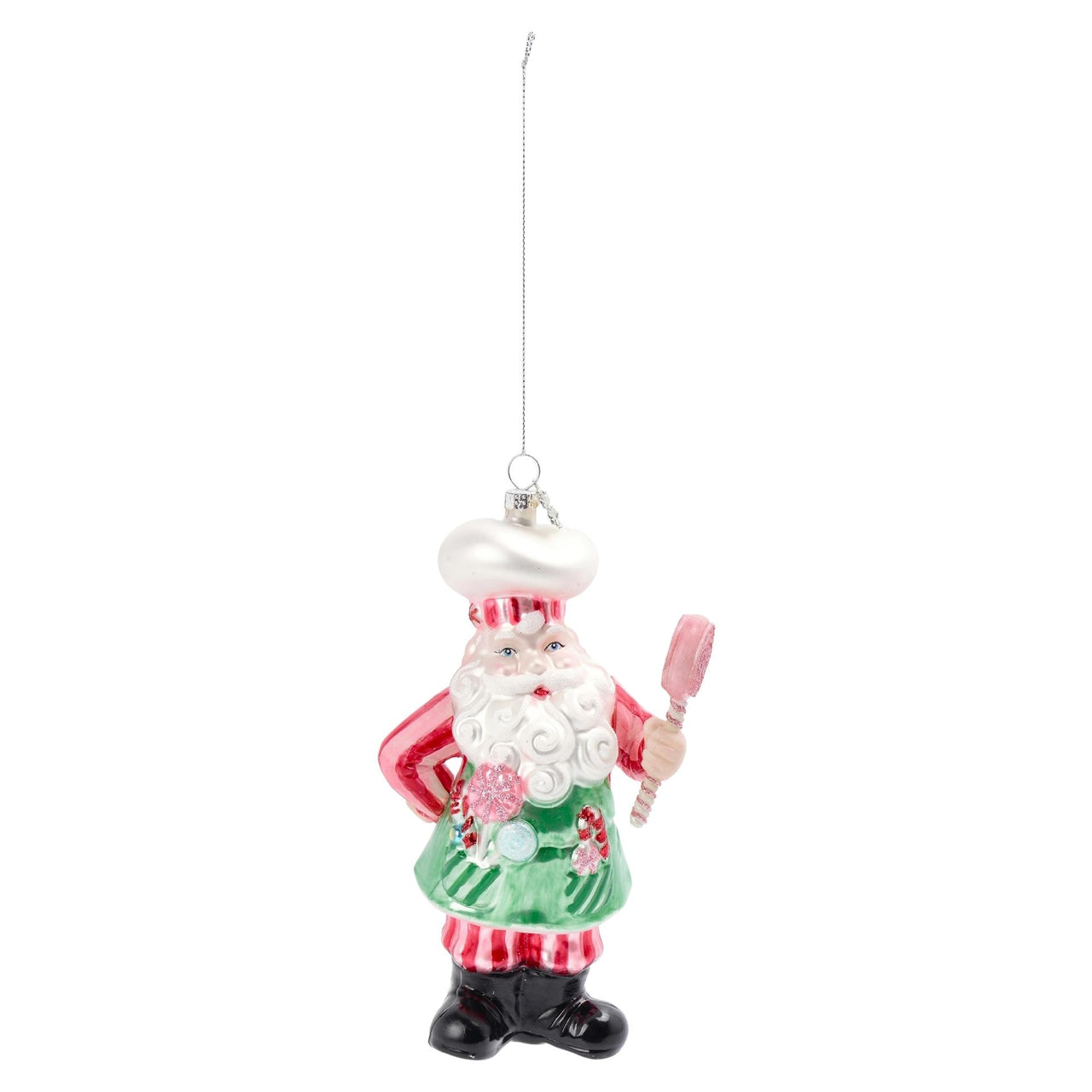 Xmas Candy Chef Santa Ornament