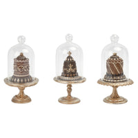 3 Asst. Cakes W/Base & Cloche