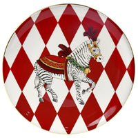 Round Plate With Circus Zebra Decal