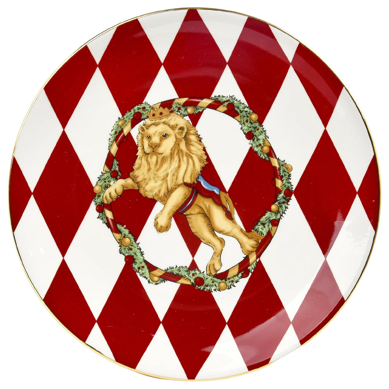 Round Plate With Circus Lion Decal