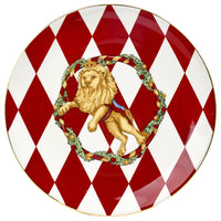 Round Plate With Circus Lion Decal