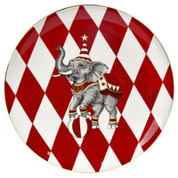 Round Plate With Circus Elephant Decal