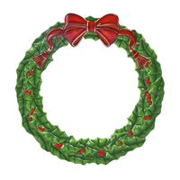 Holly Wreath Dessert Plate