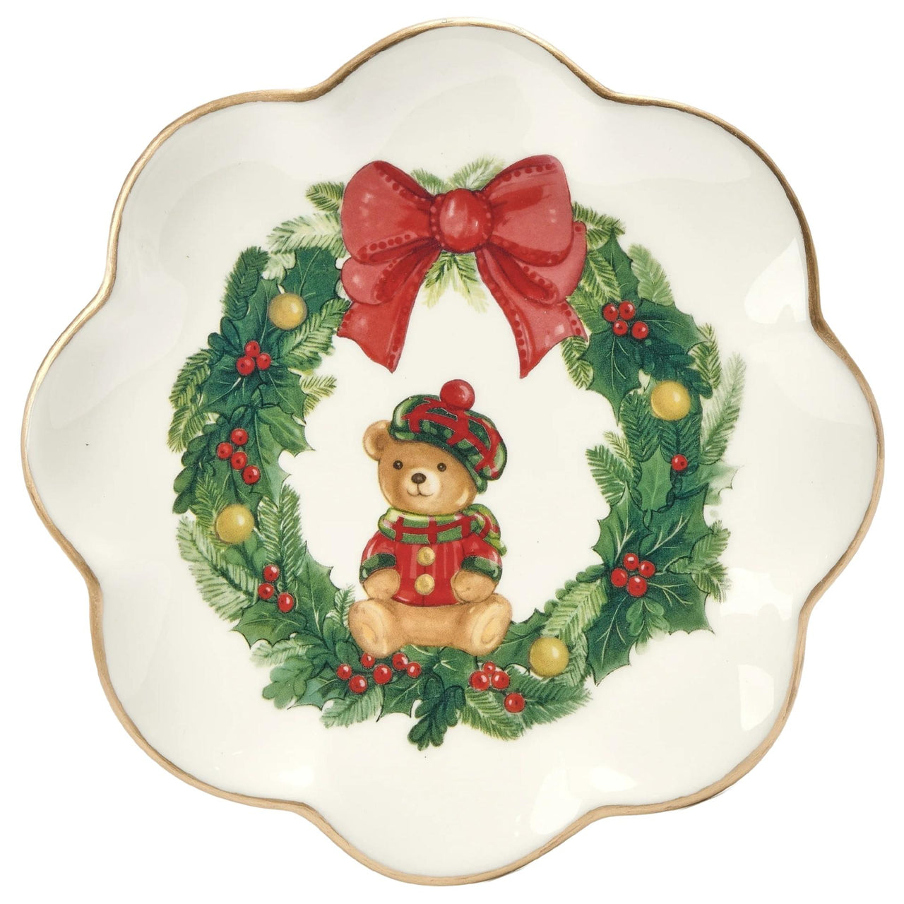 Desert Plate With Teddy Bear Wreath Decal