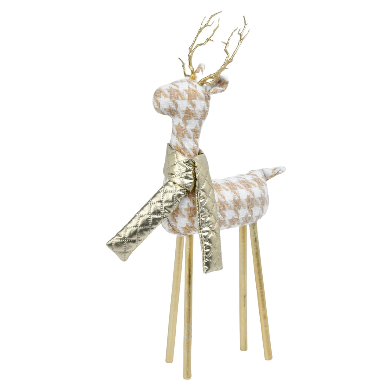 Sm. Deer With Houndstooth Print