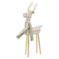 Sm. Deer With Houndstooth Print