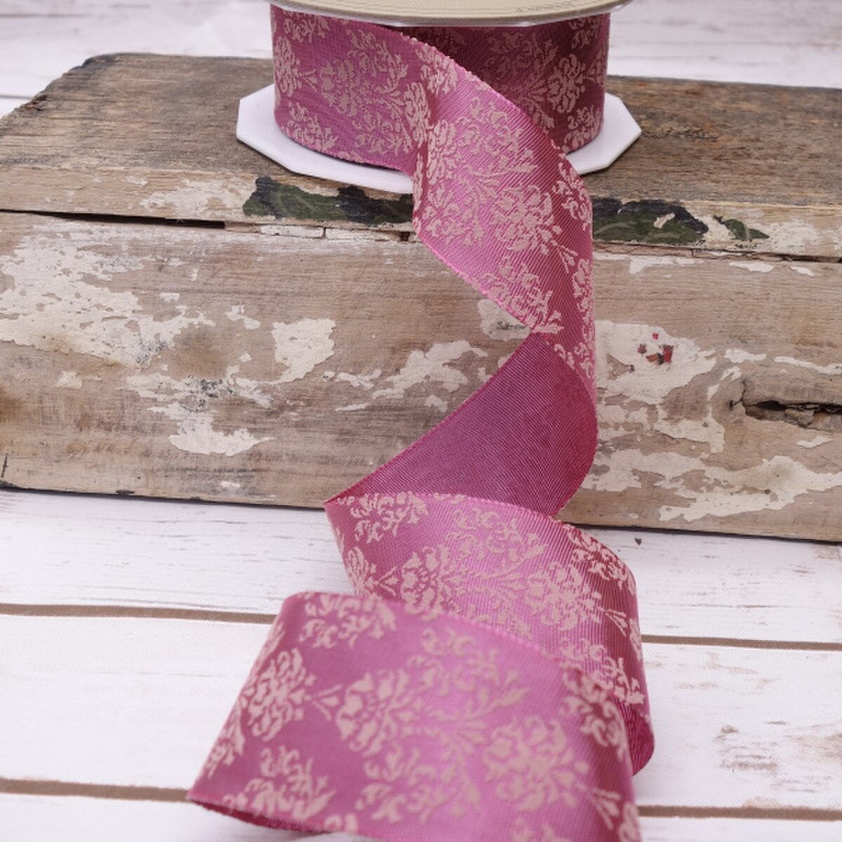 Purple And Gold Baroque Floral Ribbon 1.5" x 22 Yds