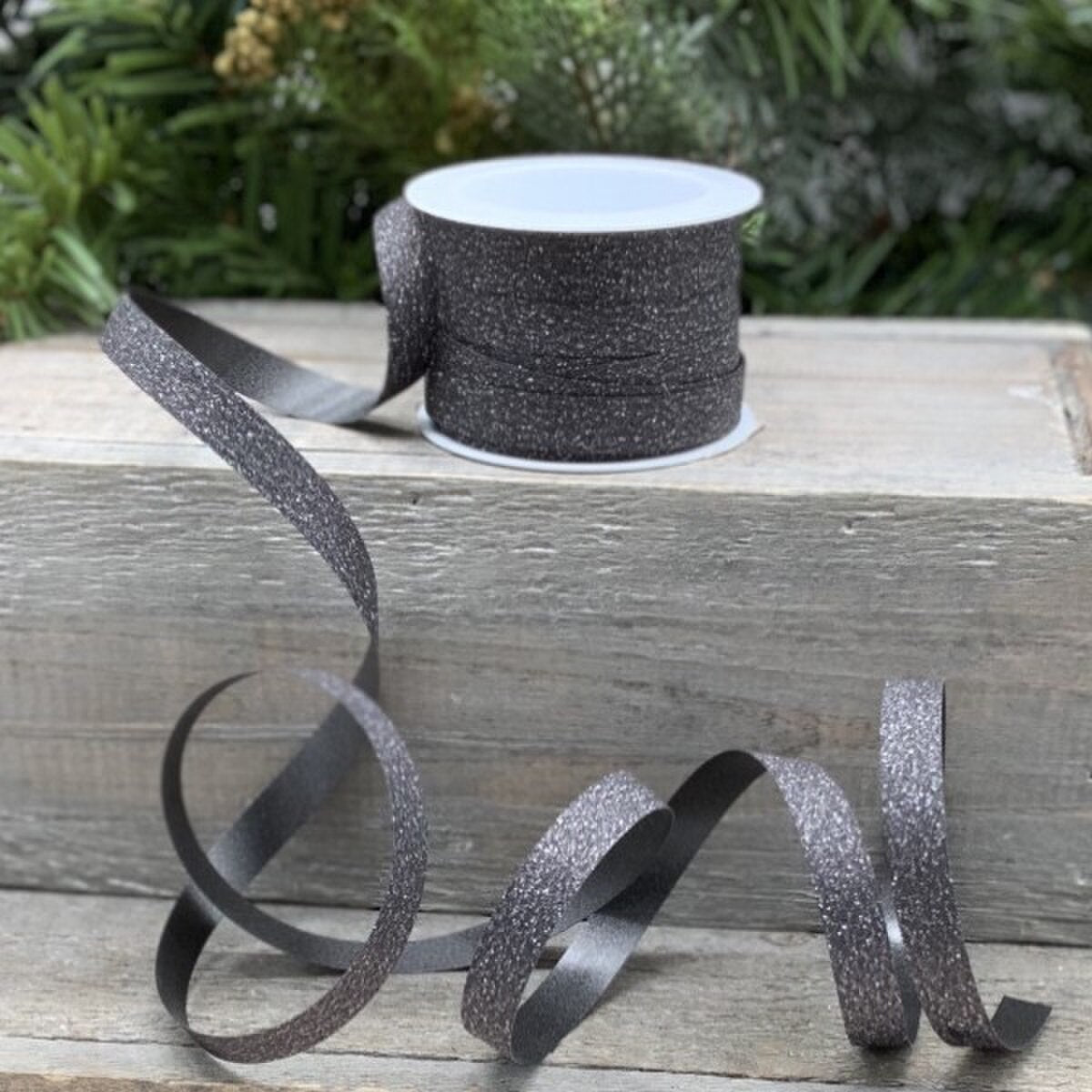 Gunmetal Curling Ribbon 0.375 Inch x 15 Yards