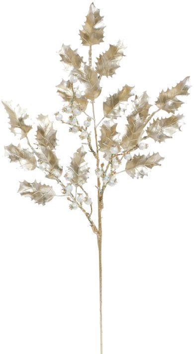 Holly Leaf Beaded Spray - 25 Inches