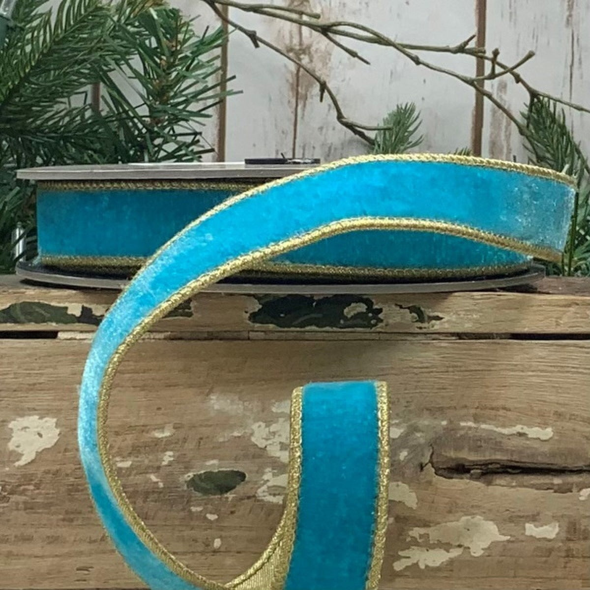 Blue Moon Ribbon Vp Lush Velvet Gold Back 1" x 10 Yds