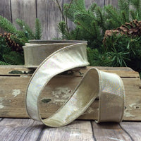 Metallic Dupion Ribbon Platinum 1.5 Inch x 10 Yards