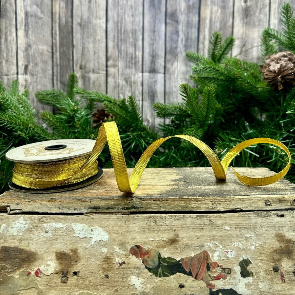 Metallic Gold Lame Ribbon 0.5 Inch x 25 Yards