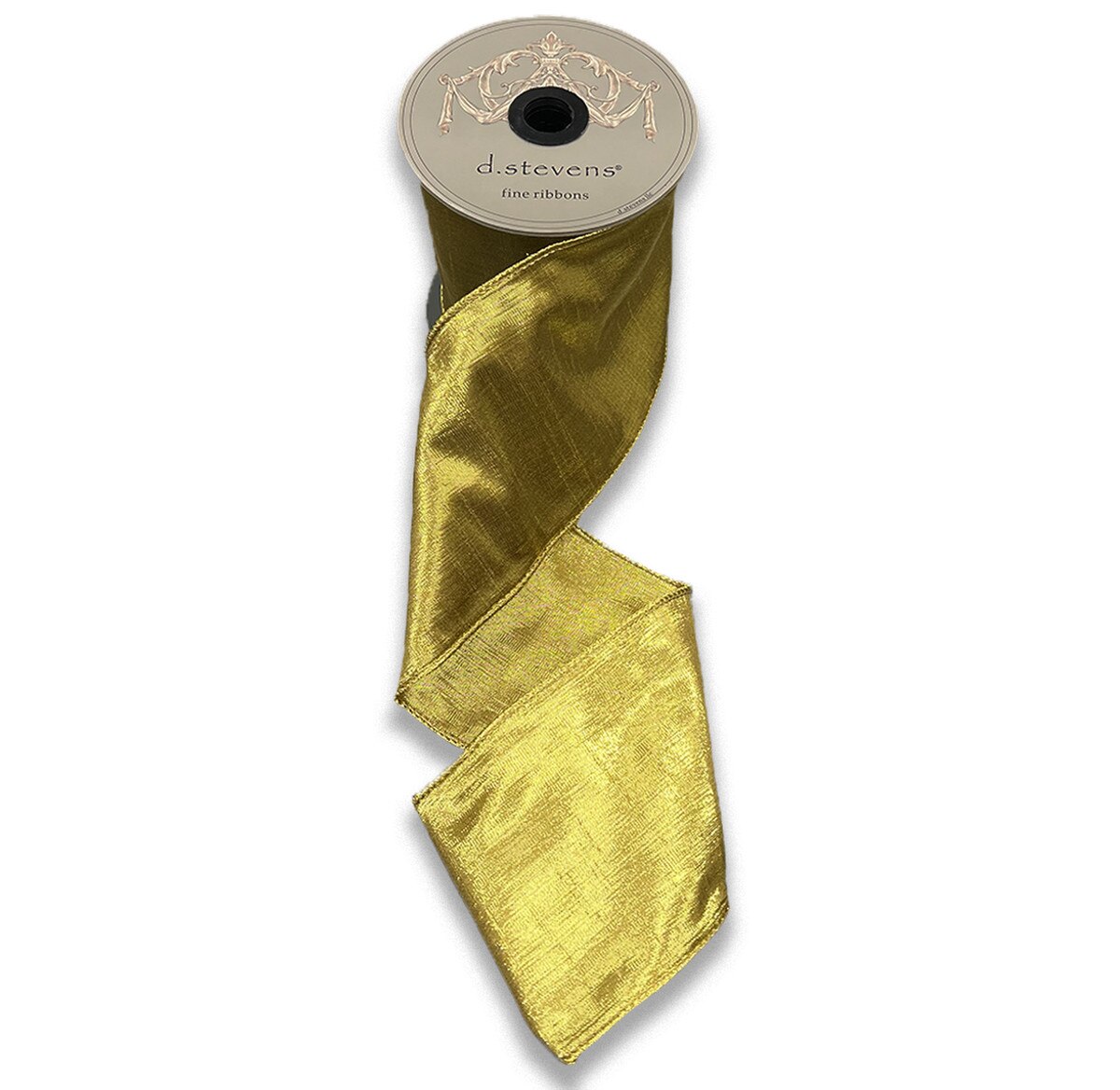 Antique Gold Gilded Dupion Ribbon 4 Inch x 10 Yards
