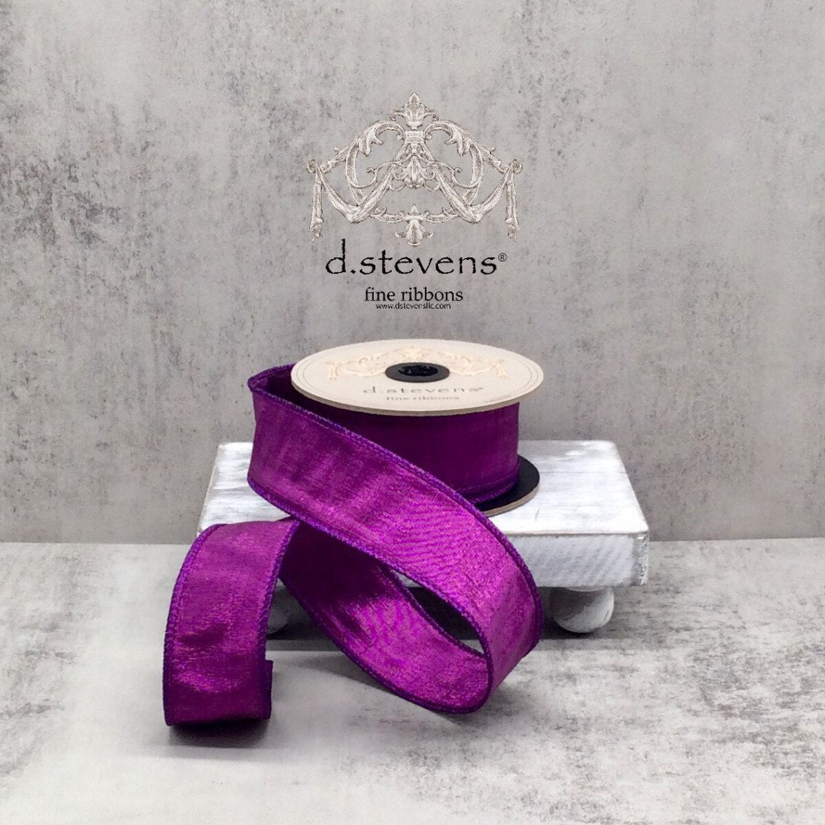 Metallic Dupion Ribbon Magenta 1.5 Inch x 10 Yards