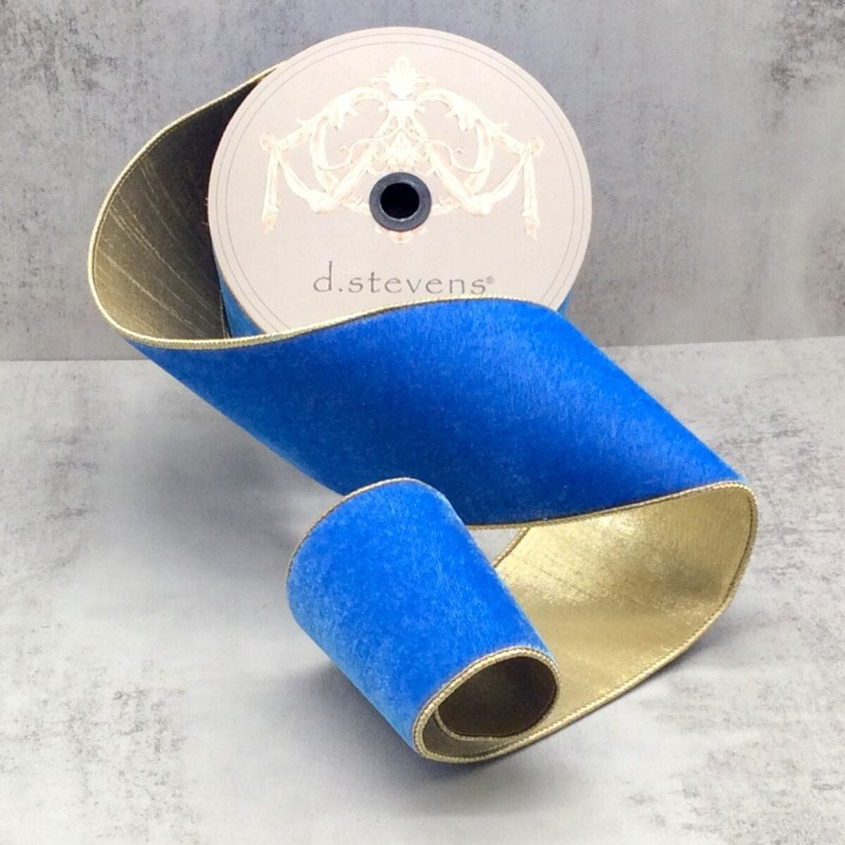 Corn Flower Ribbon Lush Velvet Metallic Gold 4" x 10 Yds