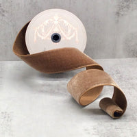Walnut Velvet Dupion Back Ribbon 2.5 Inch x 10 Yards