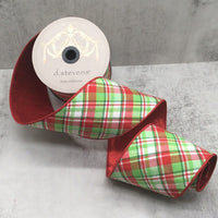 Dupion Plaid Ribbon Red Apple Green 4