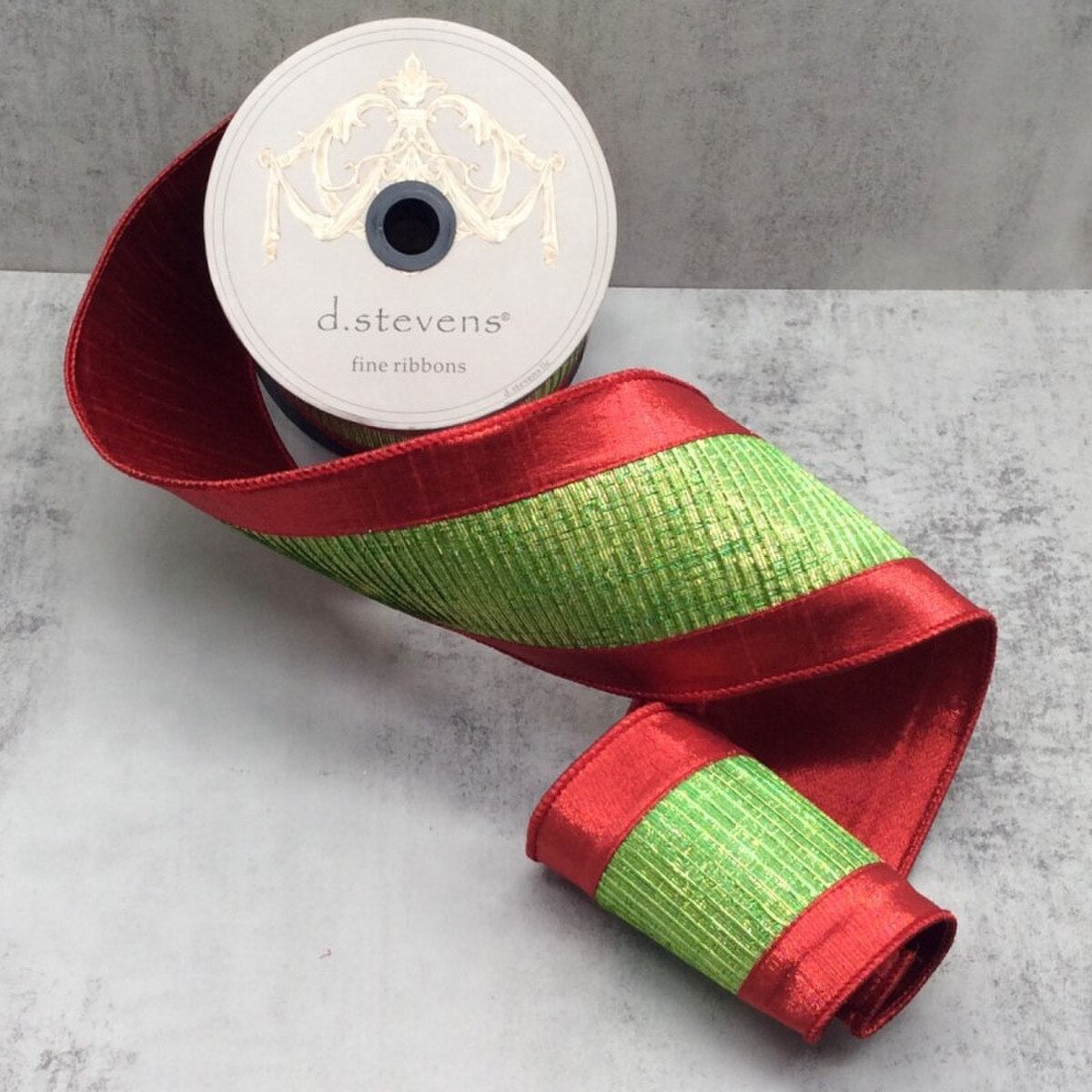 Lime Green Metallic Dupion Pleated Ribbon 4" x 10 Yds