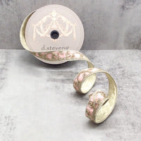 Pink Velvet Glitter Scroll Trim Ribbon 1 Inch x 10 Yards