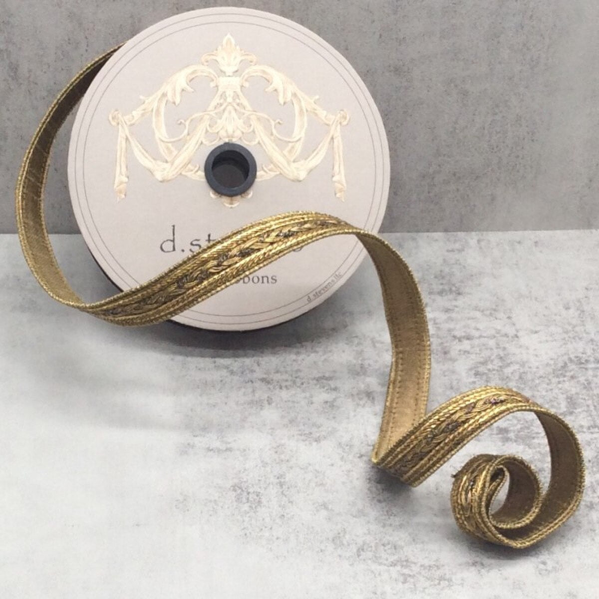 Metallic Braid Wired Trim Antique Gold Ribbon 0.5 Inch x 10 Yards