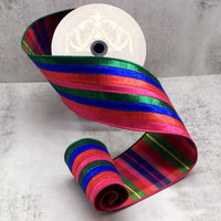 Metallic Dupion Stripe Plaid Ribbon Red Blue Pink 4