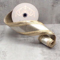 Platinum Metallic Dupion Sequin Scallop Edge Ribbon 4