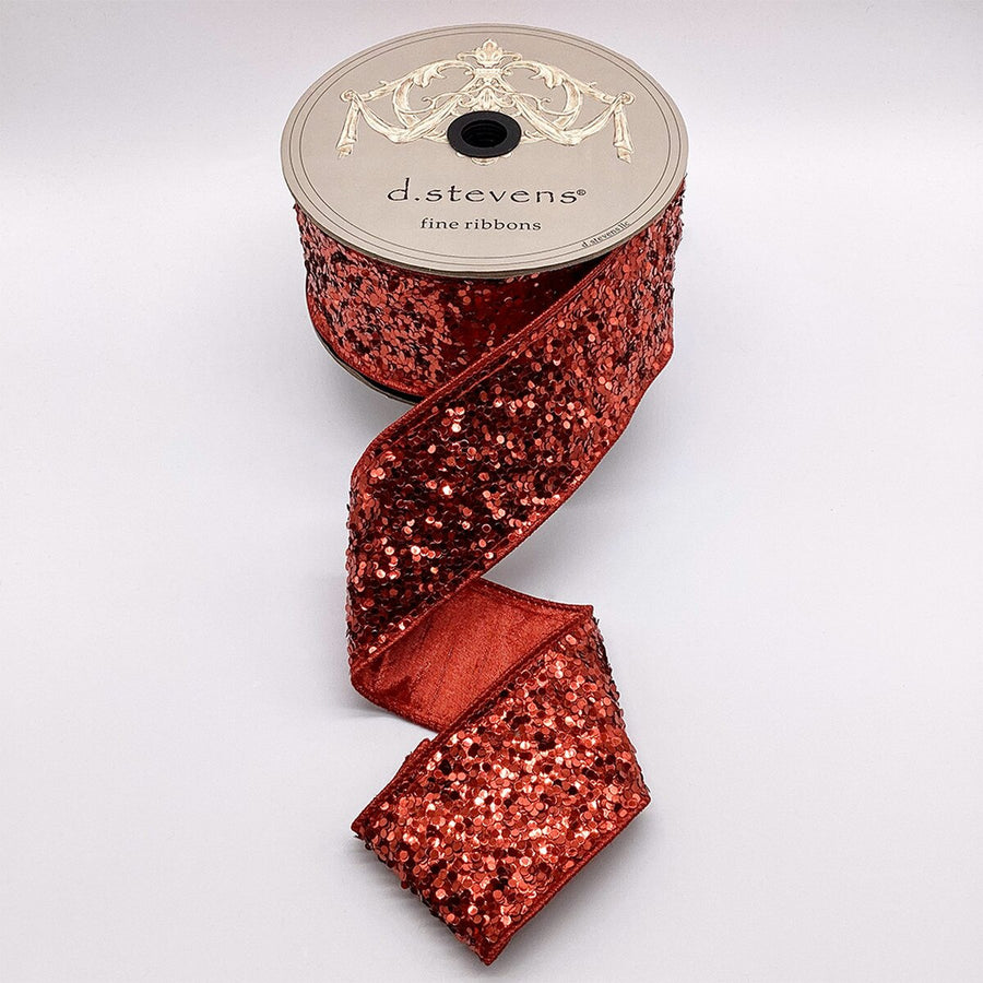 Glitter Red Ribbon 2.5 Inch x 10 Yards