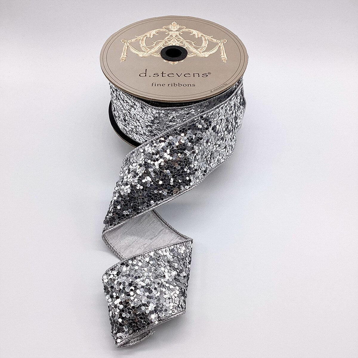 Glitter Silver Ribbon 2.5 Inch x 10 Yards