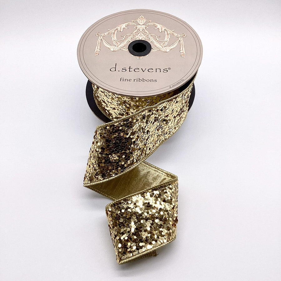 Glitter Gold Ribbon 2.5 Inch x 10 Yards