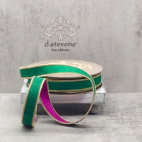 Dupion Ribbon 1 Inch Double Sided Purple Green 25 Yds