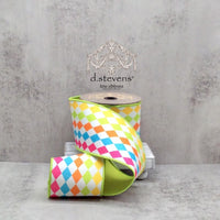 Harlequin Ribbon Yellow Lime Orange Pink Dupion 4
