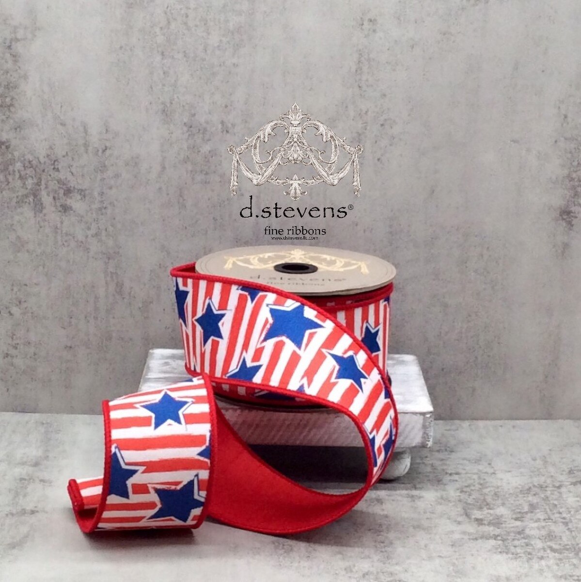 Dupion Red White Blue Ribbon 2.5" x 10 Yds Independence Day
