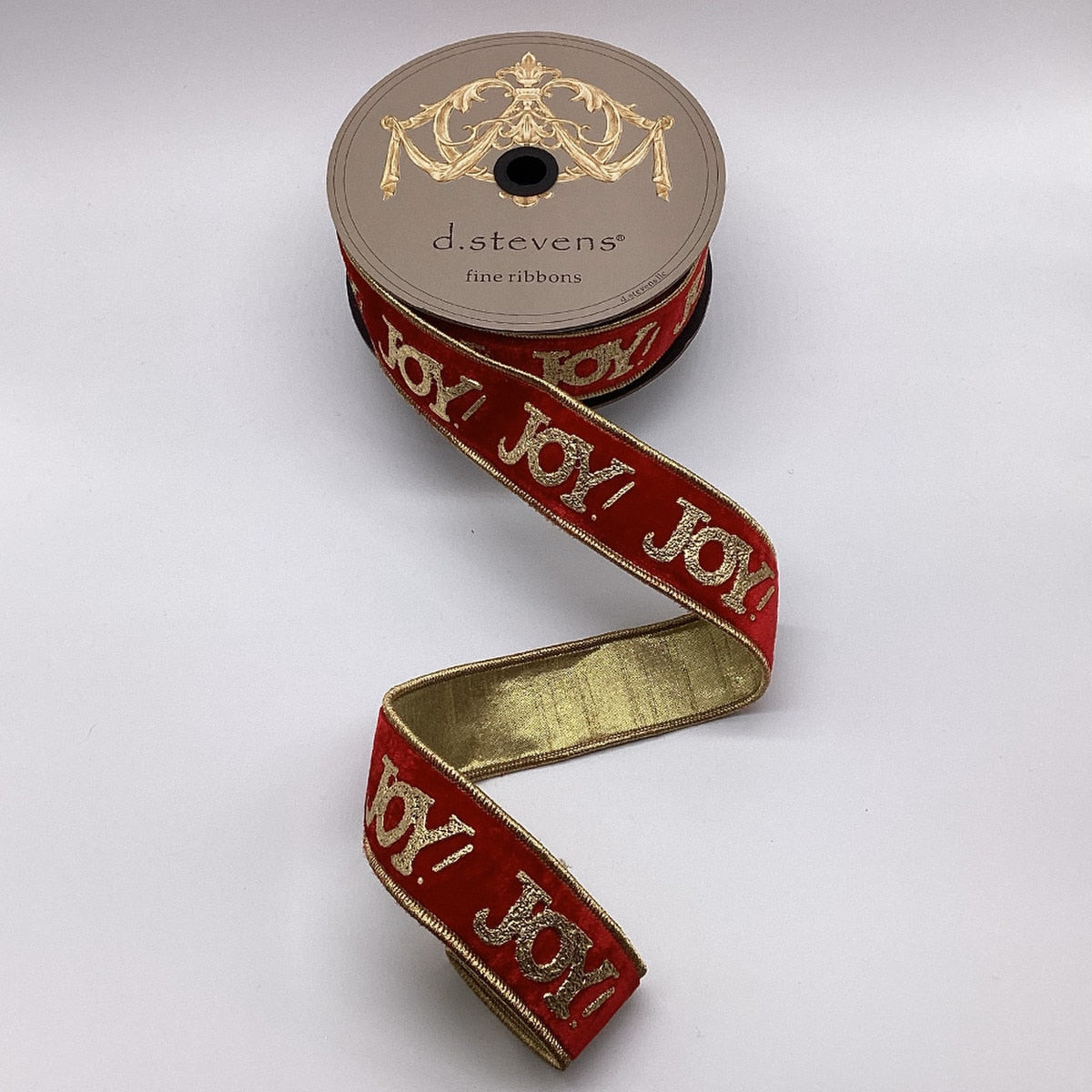 Red Velvet Gold Metallic Ribbon 2 Inch x 10 Yards