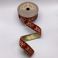 Red Velvet Gold Metallic Ribbon 2 Inch x 10 Yards
