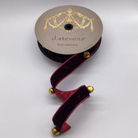 Jingle Bell Ribbon Hot Pink Back 1.5 Inch x 5 Yards