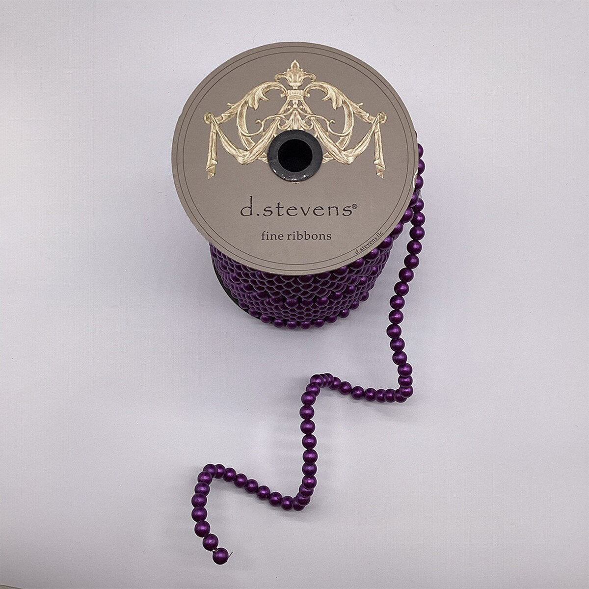 Pearl Garland Purple Ribbon 0.25 Inch X 10 Yards