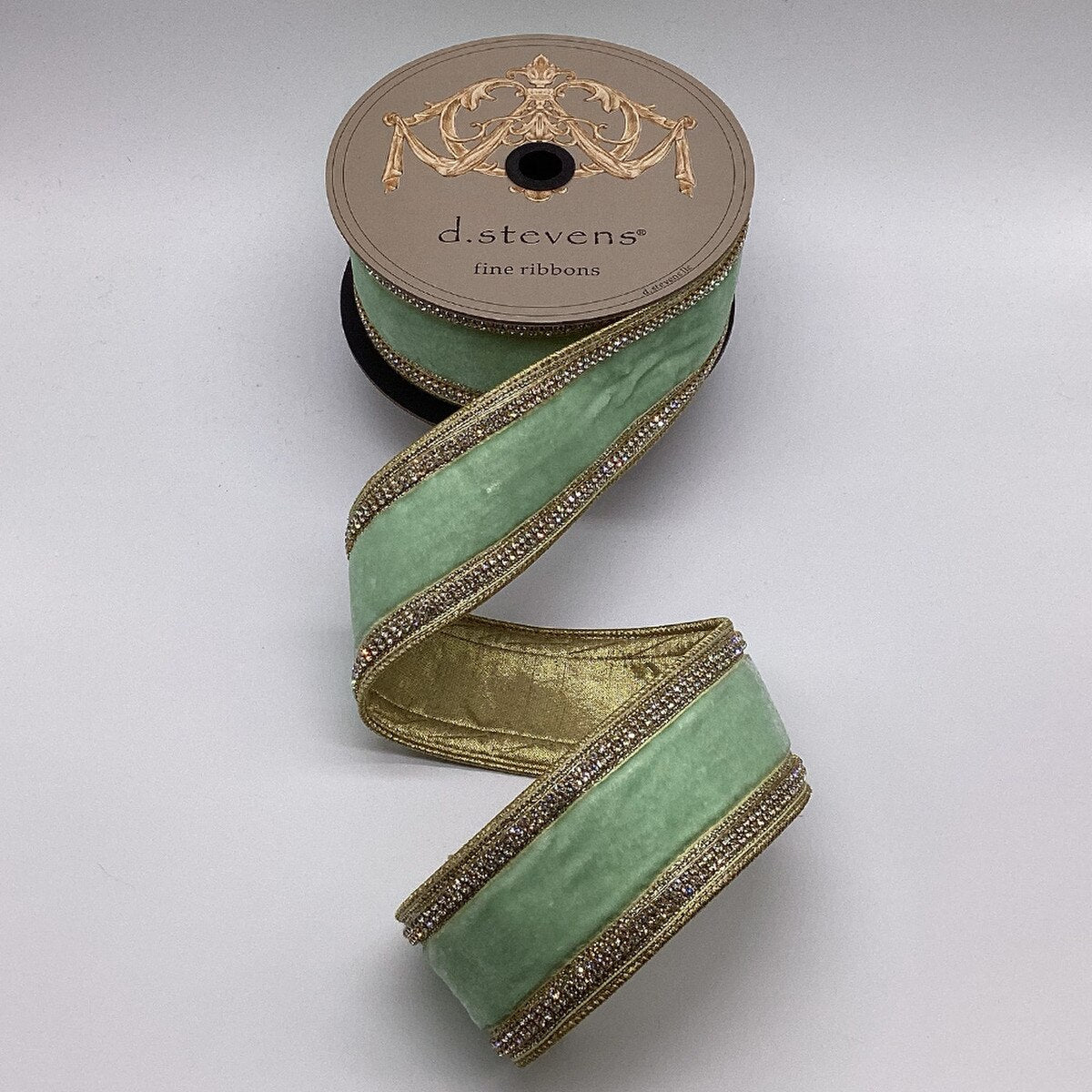 Mint Velvet Iris Crystal Side Trim Ribbon 2.5" x 5 Yds