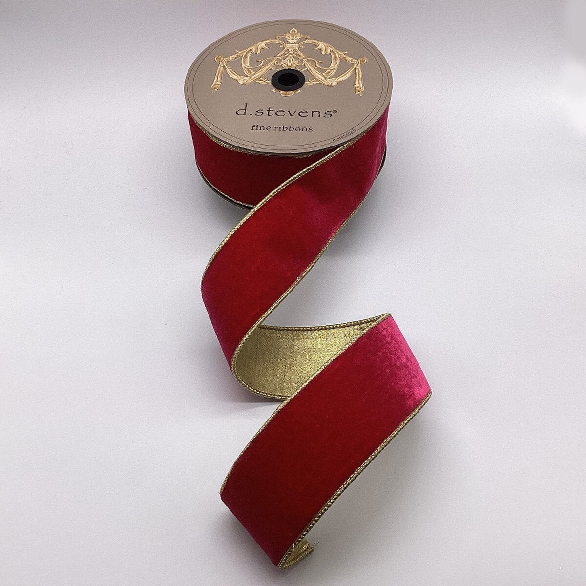 Hot Pink Velvet Ribbon with Metallic Gold Back 2.5" x 10 Yds