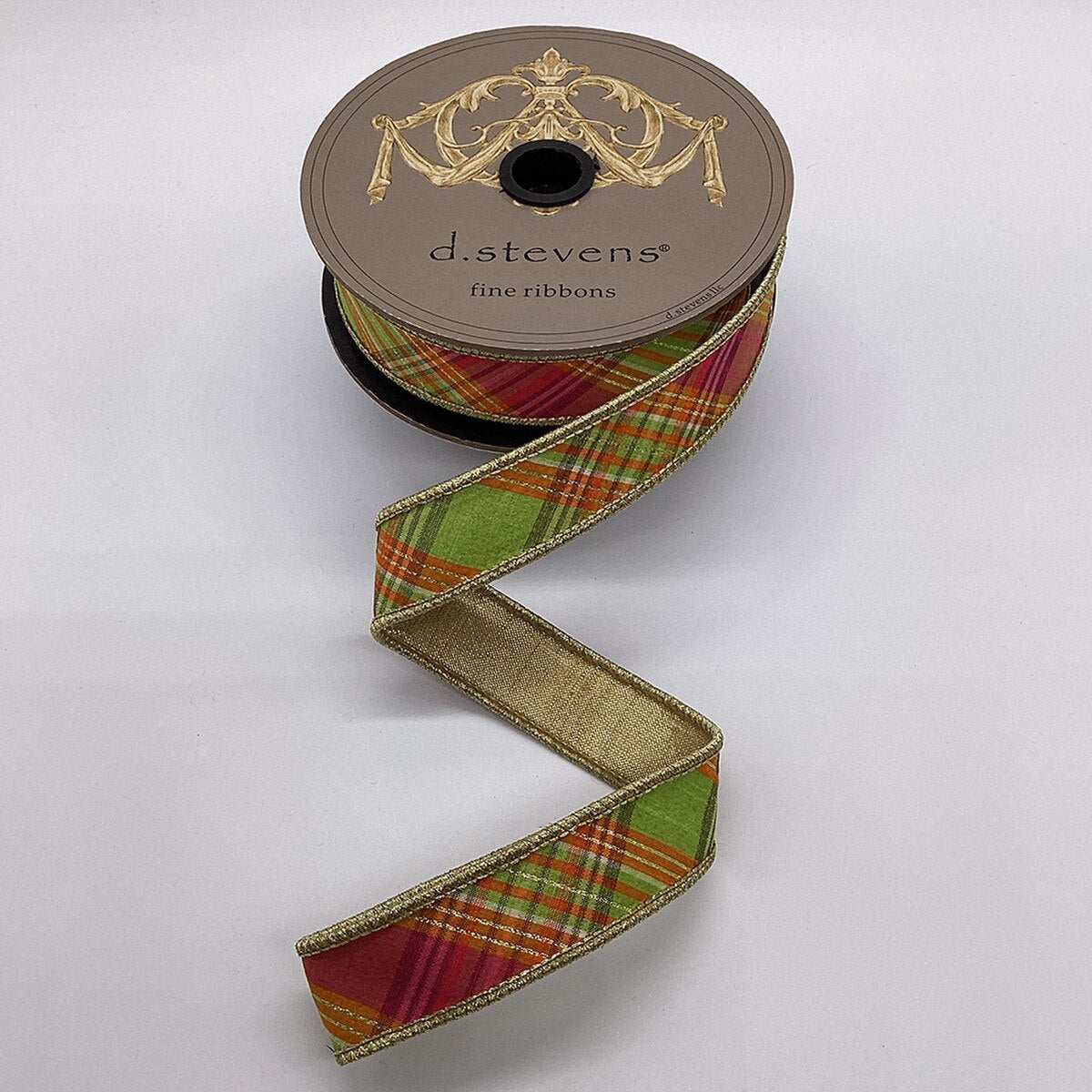 Hot Pink Lime Orange Dupion Plaid Ribbon 1" x 10 Yds