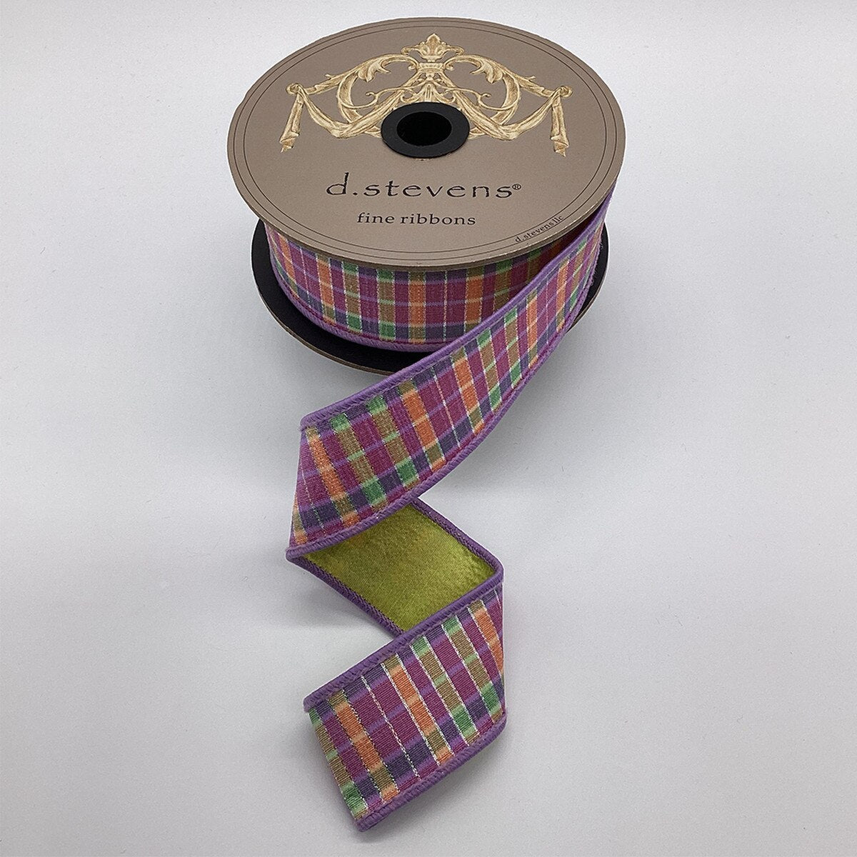 Silver Lurex Dupion Ribbon Lavender Peach Mint 1 Inch x 10 Yds