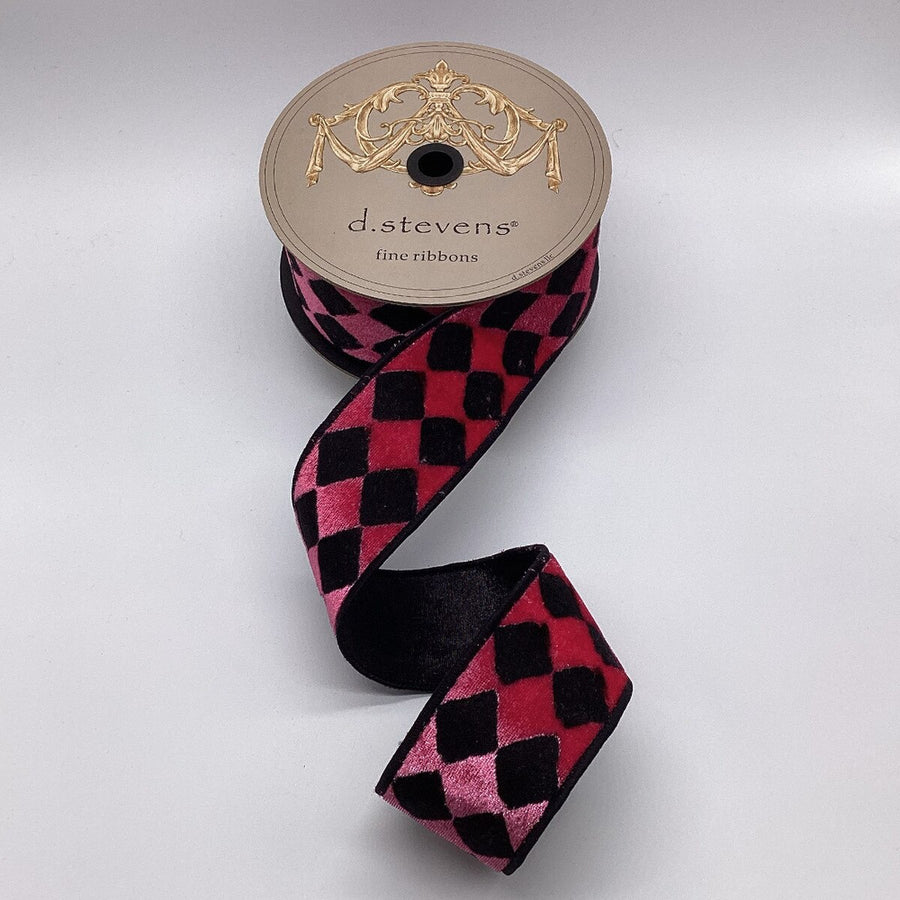 Harlequin Pink Ice Velvet Ribbon 2.5" x 10 Yds